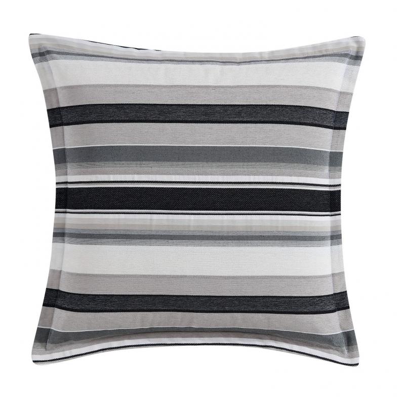 Private Collection Colby Steel Yarn Dyed Chenille Jacquard European Pillowcase 65x65cm | Steel